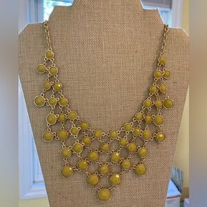 Mustard Yellow Autumn Fall Bib‎ Statement Necklace